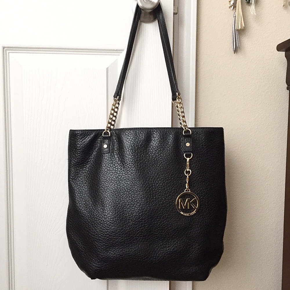 MICHAEL Michael Kors Black Leather Tote Handbag